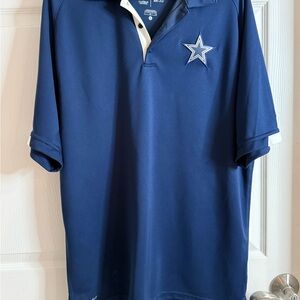Dallas Cowboys navy blue polo shirt Size L #NFL #gridiron